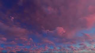 ( CGI 4k Stock Footage ) Warrior purple epic sunset clouds