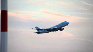 RARE: KAL Cargo B747 Takeoff RWY 25L @Frankfurt Airport