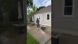 Quick concrete patio cleaning! #pressurewash #concretecleaning #smallbusiness #wcrlife