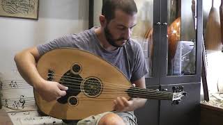 Thomas Konstantinou plays an 1896 Haig usta oud at Tasos ''Xylofonia'' workshop.