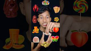 ASMR Emoji Mukbang🤩😍 Eating gems, creamroll, cake #asmr #mukbang #shorts