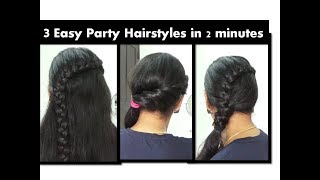 Easy & Simple Party Hair Style Under 2 Minutes | StarNaturalBeauties