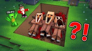 Why JJ and Mikey BURIED ALIVE SCARY SCARY VILLAGERS Exe in Minecraft - Maizen