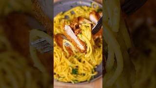 Fried Chicken Carbonara is delicious and easy to make!@Fire & Smoke Society  #carbonara  #easyrecipe