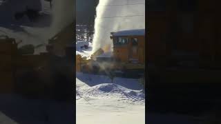 TRAINS CLEAR SNOW ON THE RAILWAY #train  #trainsnowremoval #railway #railroad #lokomotive #railways