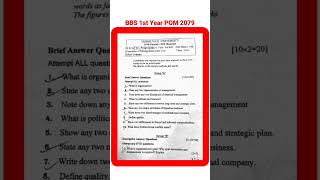 Bbs 1st year Pom Question paper 2079 exam😍❤️Principle of Management bbs 1st year question paper 2079