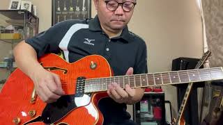 2007 Yamaha AES 1500 Hollowbody MIJ Trans Orange Flamed Finish c/w original hardshell case demo