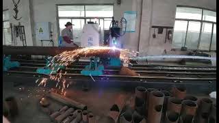 Demonstration of pipe cutting at customer workshop