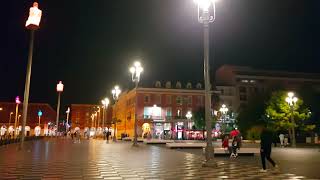 Place Massena by night, centre ville de Nice.