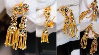 Gold Earrings New Designs Daily Wear || Gold Earrings Designs New Model 2022