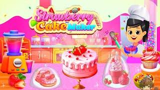 AWAL PUASA AKU BELAJAR CARA MEMBUAT KUE STROBERI YANG ENAK | STRAWBERRY CAKE MAKER | FUN GAMES