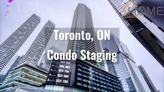 Toronto Waterfront 2 bedroom Condo Staging| 800-899Sqft | beautiful city view| iHome Staging Inc.