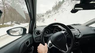 Ford Fiesta Snow Drifting in the Mountains