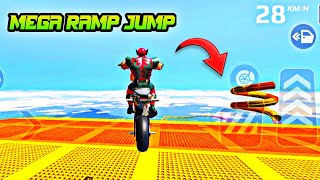 Mega Ramp On RACING BIKE ,  Stunt Map Racing Challenge