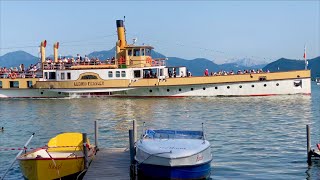 Chiemsee bei Prien mit Raddampfer "Ludwig Fessler" (in 4K)