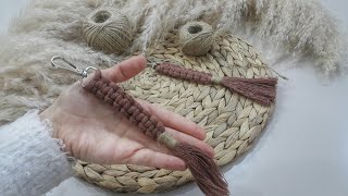 Makrome Anahtarlık Yapımı 💎 Macrame Keychain DIY