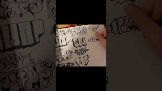 Filling a page with sketchs #tagging #graffiti #swaps #art #graff #shorts #shortscraft #drawing