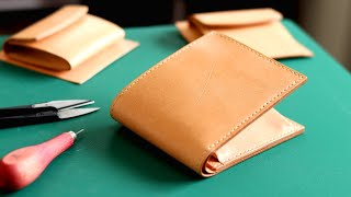 【Сделайте кожаный кошелек】3 выкройки выкройки портмоне #leathercraft