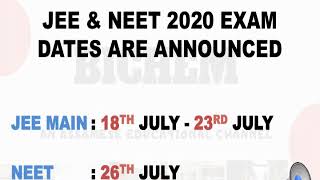 dates of NEET 2020 and JEE 2020 announced