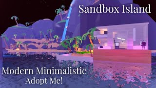 Sandbox Island - Modern Minimalistic Beach Front House - Speed Build and Tour - Adopt Me! - ROBLOX