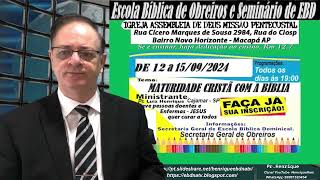 Vinheta convite Macapá, AP 12 a 15-09-24, Pr Henrique, EBD NA TV, Lições Bíblicas, 99 99152-0454