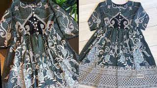 how to make designer kurti/frock from old dupatta cutting and stitching