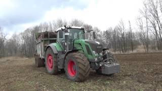 Mulchen und Mist streuen mit Fendt Vario 828 und Case Maxxum 140