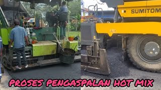 Melihat Proses Pengaspalan Jalan hot mix malam hari