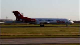 OLT Express Fokker 100 takeoff at Airport Bremen 25.03.2012