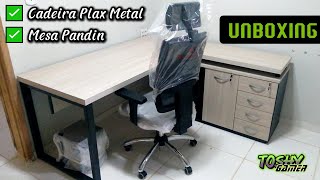 🎁Mesa Pandin e Cadeira Plaxmetal Ergonômicas - UNBOXING | ToshyGamer