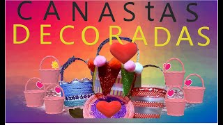 COMO CREAR CANASTAS DECORADAS¡CESTA DECORADA¡ideas  FÁCILES CESTA HECHAS CON BOTES DE CREMA¡CANASTAS