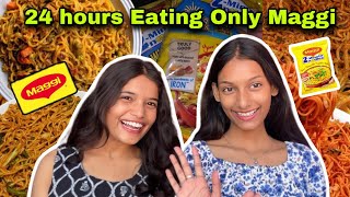 Eating Maggi For 24 Hours Challenge | Food Challenge | Shreya&Shweta Vlogs