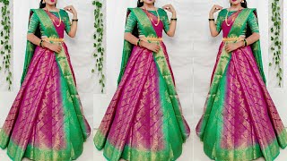 Festival Saree Draping idea/How to wear saree in lehenga style/Saree se banaye lehnga