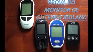 Prova comparativa do monitor de glicemia Bioland.