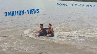 Đi chơi biển bằng bè tự chế - The cruise on DIY Raft | Sông Đốc - Cà Mau  | HNAG79 #42