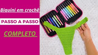 BIQUÍNI EM CROCHÊ COM FIO DE ELASTICIDADE Passo a passo completo #modapraia #tutorial #biquíni