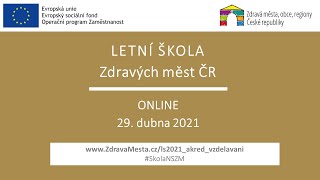 Letní Škola Zdravých měst ČR 2021 online