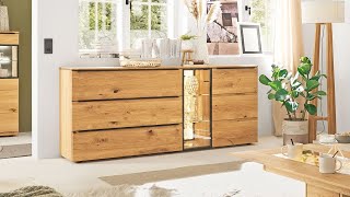 Massives Sideboard mit Naturschiefer-Akzent aus der Serie VALMONDO Nandur