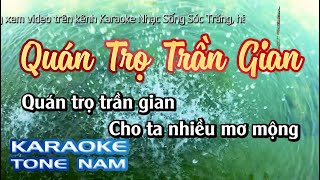 Karaoke Quán Trọ Trần Gian | Tone Nam | Karaoke Nhạc Sống Sóc Trăng