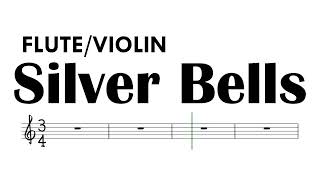 Silver Bells Flute Violin Sheet Music Backing Track Partitura