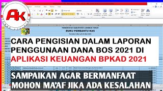 Cara Pengisian Laporan BOS di Aplikasi Excel Tahun Anggaran 2021