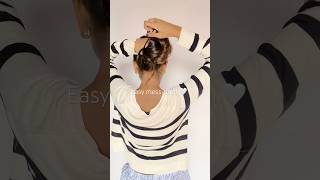 Easy messy bun for all hair types 🤍 #hairstyle #messybuntutorial #explore #ytshortsvideo #shorts