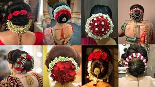 bun hairstyle जुडा hairstyle withगजरा | bun wedding hairstyle for bride