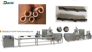 Rawhide Roll Treat Making Machine/Bi-color Dog Snack Extruding Machine