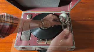 A ca. 1930s Phonola Portable Suitcase Phonograph Record Player Playing "Honolulu Moon" Victor 20596