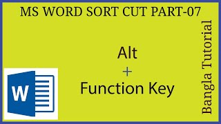 MS word Sort Cut Part 7