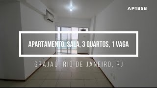 AP1858 - GRAJAÚ, Lindo apartamento, sala, 3 quartos (1 suíte), banheiro social, varanda, 1 vaga.