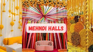 MEHNDI HALLS Decor_HALDI AND MEHNDI stages Decor_Decoration ideas for functions_ stage designs 2024