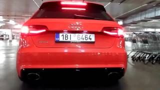 NEW AUDI RS3 - LAUNCH CONTROL IN GARAGE - PURESOUND