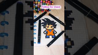 👀 Goku Pixel art ideas! #pixelartrelax #pixel #pixelart #relaxing #satisfying #art